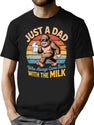 Bigfoot Just A Dad Who Always Came Back With The Milk T-Shirt for Men & Women, T-Shirts Graphic Tee - Black