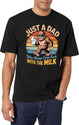 Bigfoot Just A Dad Who Always Came Back With The Milk T-Shirt for Men & Women, T-Shirts Graphic Tee - White