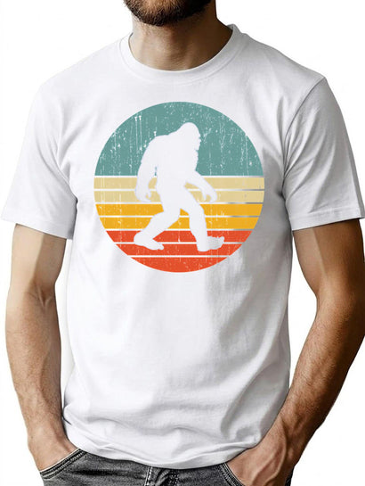 Bigfoot Vintage Sunset Style T-Shirt for Men & Women, T-Shirts Graphic Tee - Black