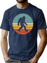 Bigfoot Vintage Sunset Style T-Shirt for Men & Women, T-Shirts Graphic Tee - Navy