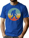 Bigfoot Vintage Sunset Style T-Shirt for Men & Women, T-Shirts Graphic Tee - Blue