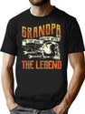 Biker Grandpa Motorcycle Legend Pops T-Shirt T-Shirt for Men & Women, T-Shirts Graphic Tee - Black