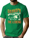 Biker Grandpa Motorcycle Legend Pops T-Shirt T-Shirt for Men & Women, T-Shirts Graphic Tee - Green