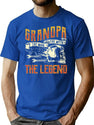 Biker Grandpa Motorcycle Legend Pops T-Shirt T-Shirt for Men & Women, T-Shirts Graphic Tee - Blue