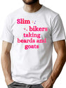 Bikers Beards Goats Funny Bad Translation Bootleg Graphic T-Shirt - White