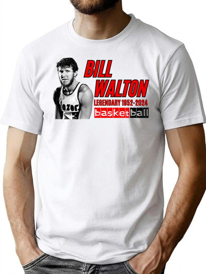 Bill Walton Legendary Basketball Bootleg Graphic T-Shirt - Black