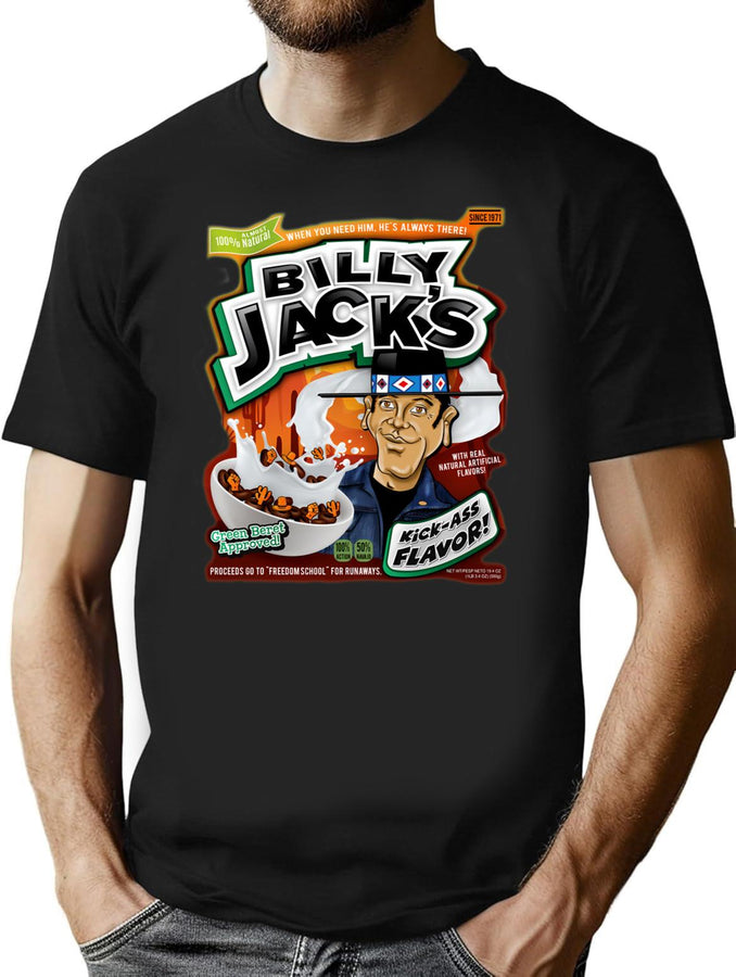 Billy Jack'S Cereal T-Shirt for Men & Women, T-Shirts Graphic Tee - Black