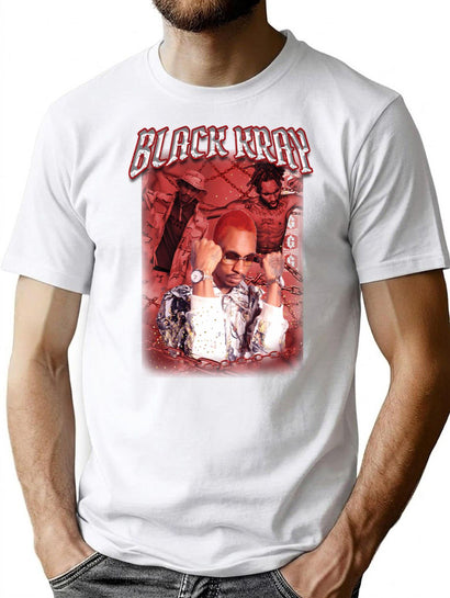 Black Kray Vintage Bootleg Shirt Bootleg Graphic T-Shirt - Black