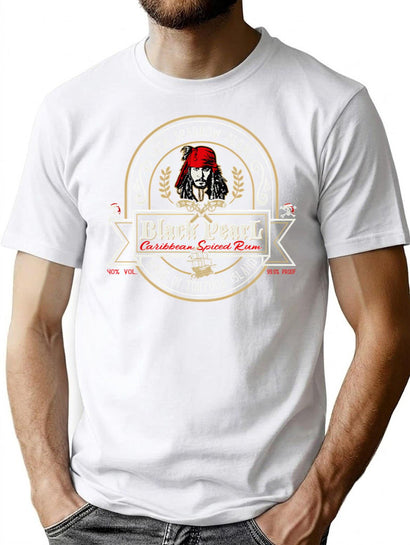 Black Pearl Rum T-Shirt for Men & Women, T-Shirts Graphic Tee - Black