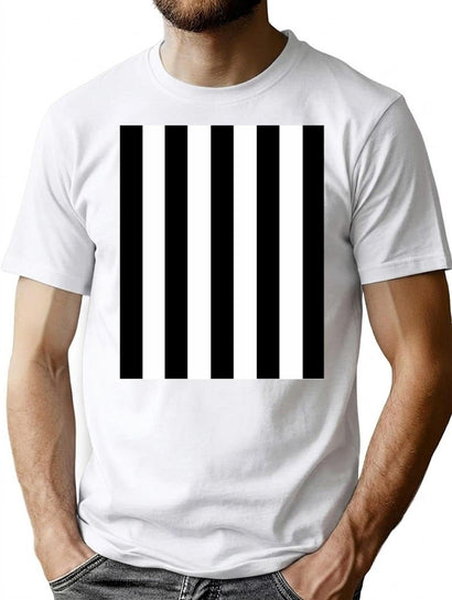 Black White Classic Referee Design T-Shirt for Men & Women, T-Shirts Graphic Tee - Black