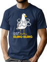 Bling Bling Seagull T-Shirt for Men & Women, T-Shirts Graphic Tee - Navy