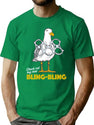 Bling Bling Seagull T-Shirt for Men & Women, T-Shirts Graphic Tee - Green