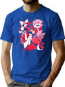 Blitzo x Stolas Helluva Boss Essential Premium Heavyweight Cotton T-Shirt - Blue
