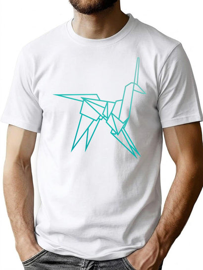 Blue Blade Runner Origami Unicorn T-Shirt for Men & Women, T-Shirts Graphic Tee - Black