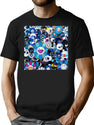 Blue Pattern Takashi T-Shirt for Men & Women, T-Shirts Graphic Tee - Black
