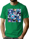 Blue Pattern Takashi T-Shirt for Men & Women, T-Shirts Graphic Tee - Green