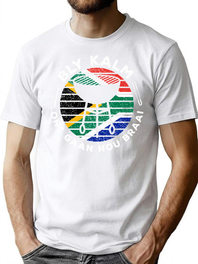Bly Kalm Ons Gaan Nou Braai Funny African Bbq T-Shirt for Men & Women, T-Shirts Graphic Tee - Black