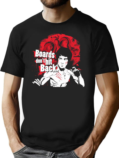 Boards Don'T Hit Back T-Shirt for Men & Women, T-Shirts Graphic Tee - Black