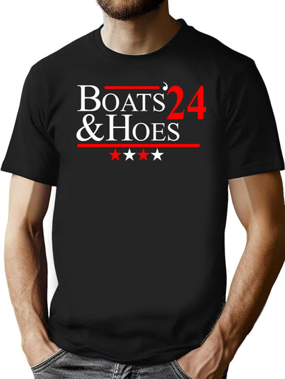 Boats And Hoes 2024 Black T-Shirt - Black