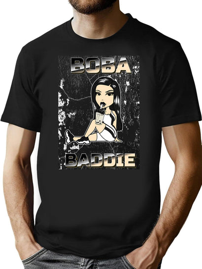 Boba Baddie Bootleg Graphic T-Shirt - Black
