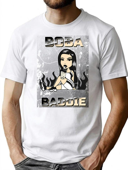 Boba Baddie Bootleg Graphic T-Shirt - Black