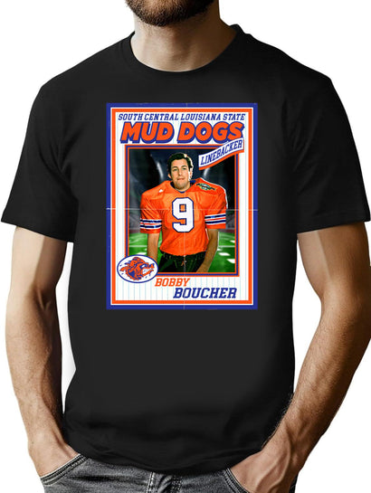 Bobby Boucher Football Trading Card T-Shirt for Men & Women, T-Shirts Graphic Tee - Black