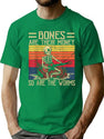 Bones Are Their Money Skeleton Playing Guitar Retro Vintage (5) T-Shirt for Men & Women, T-Shirts Graphic Tee - Green
