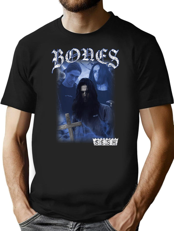 Bones Vintage Bootleg Shirt Bootleg Graphic T-Shirt - Black
