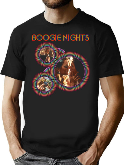 Boogie Night Film Characters Funny Art T-Shirt for Men & Women, T-Shirts Graphic Tee - Black