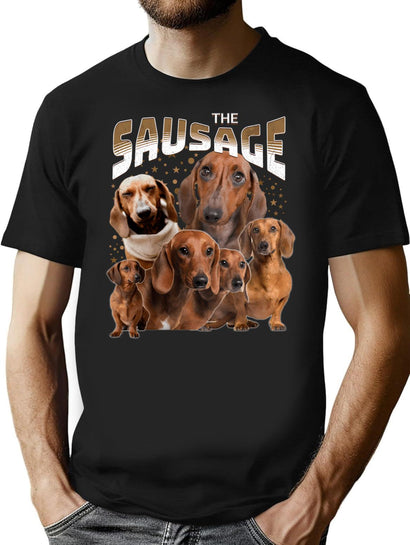 Bootleg 90S Shirt Sausage Dogs Bootleg Graphic T-Shirt - Black