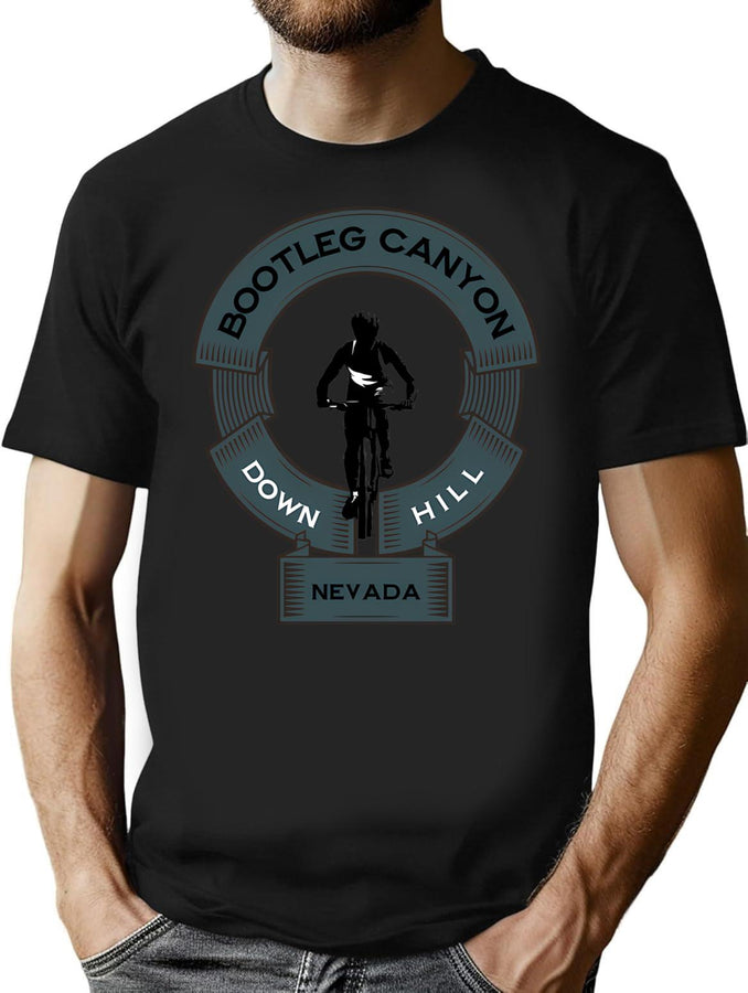 Bootleg Canyon Mtb Track Nevada Mountain Bike Trail Ride Hard Dirt Dust Mud Mountain Bike Dirt Therapy Bootleg Graphic T-Shirt - Black