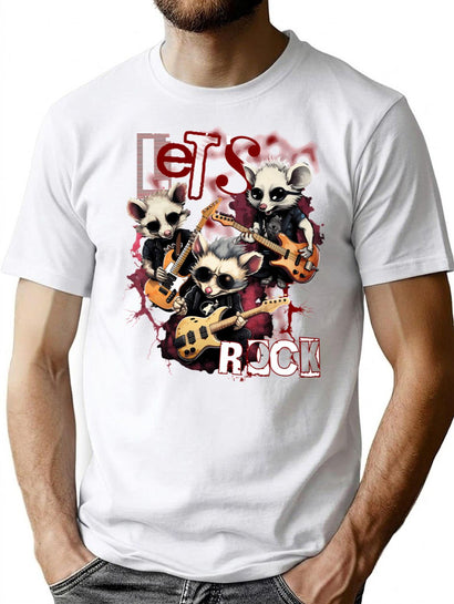 Bootleg Opossum Band - Let'S Rock - Vintage Possum 90 Bootleg Graphic T-Shirt - Black