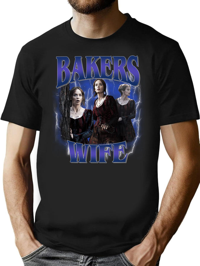 Bootleg Retro Vintage Baker'S Wife Bootleg Graphic T-Shirt - Black