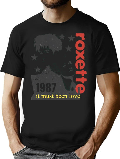 Bootleg Roxette Vintage Retro Original Design Bootleg Graphic T-Shirt - Black