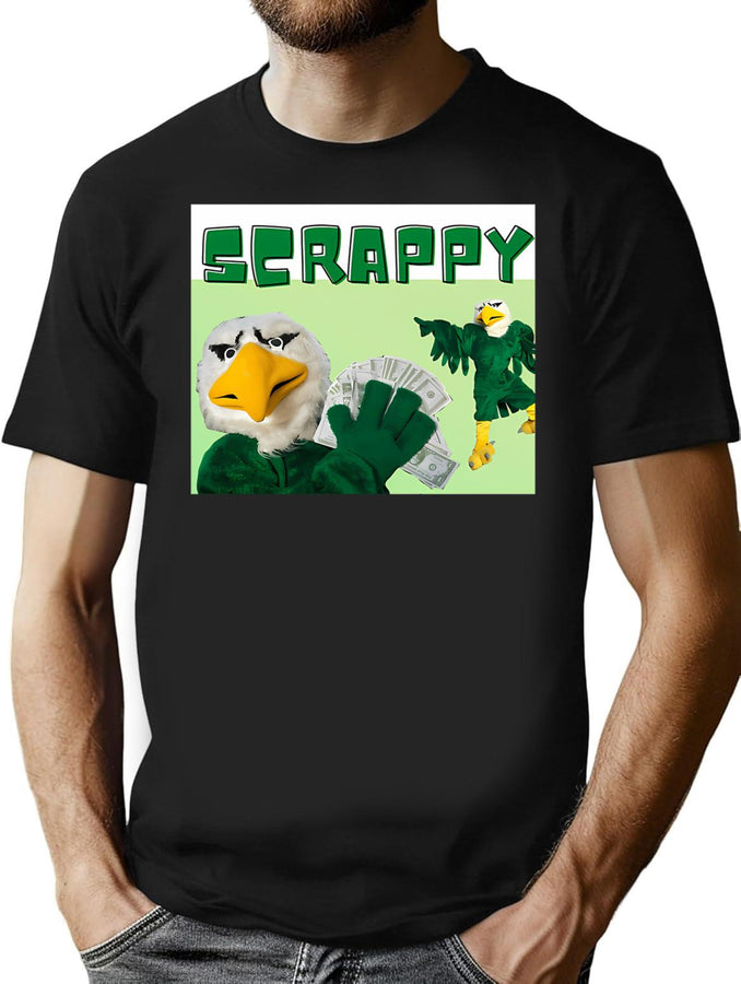 Bootleg Scrappy The Eagle Merch Bootleg Graphic T-Shirt - Black