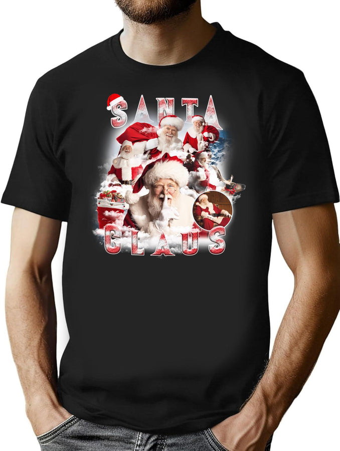 Bootleg Vintage - Premium Santa Claus Bootleg Graphic T-Shirt - Black
