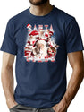 Bootleg Vintage - Premium Santa Claus Bootleg Graphic T-Shirt - Navy