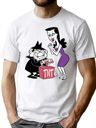 Boris and Natasha (from Rocky and Bullwinkle) Premium Heavyweight Cotton T-Shirt - Black