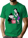 Boris and Natasha (from Rocky and Bullwinkle) Premium Heavyweight Cotton T-Shirt - Green