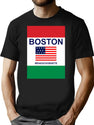 Boston Flag Bootleg Graphic T-Shirt - Black