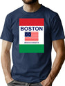 Boston Flag Bootleg Graphic T-Shirt - Navy