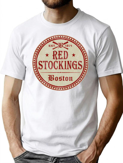 Boston Red Stockings Worn T-Shirt for Men & Women, T-Shirts Graphic Tee - Black