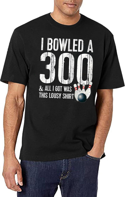 Bowling A 300 Game Bowling Team Shirt Bowler T-Shirt for Men & Women, T-Shirts Graphic Tee - Black