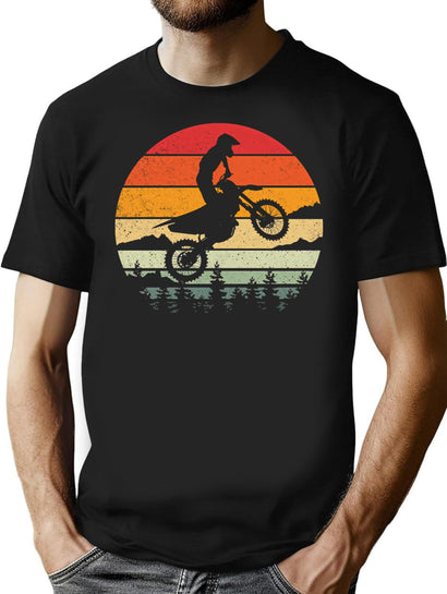 Braaap Dirt Bike Motorcross Vintage Retro Style Funny T-Shirt for Men & Women, T-Shirts Graphic Tee - Black