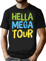 Bright Colorful Design Hella Mega Tour Bootleg Graphic T-Shirt - Black