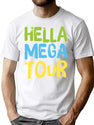 Bright Colorful Design Hella Mega Tour Bootleg Graphic T-Shirt - White