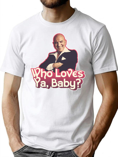 Bright Sly Detective Modest Style Old Car Telly Savalas Who Loves Baby Cool T-Shirt for Men & Women, T-Shirts Graphic Tee - Black