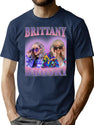 Brittany Broski Bootleg 90S Vintage Style Design Bootleg Graphic T-Shirt - Navy