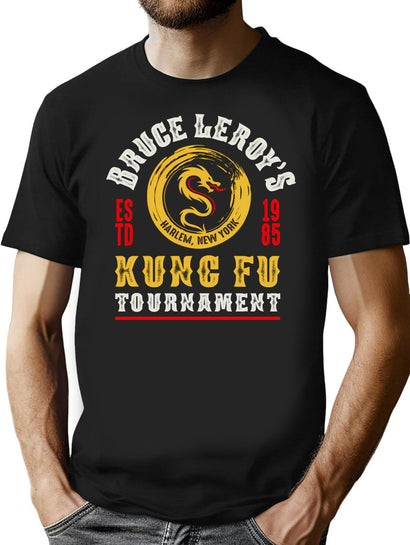 Bruce Leroy'S Kung Fu Tournament T-Shirt for Men & Women, T-Shirts Graphic Tee - Black