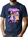 Bts Bangtan Vintage Sparkly Bootleg Graphic T-Shirt - Navy